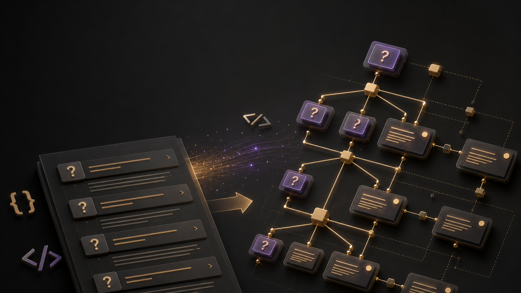 FAQページの質問と回答が構造化データの関係図に変換される様子を表した図